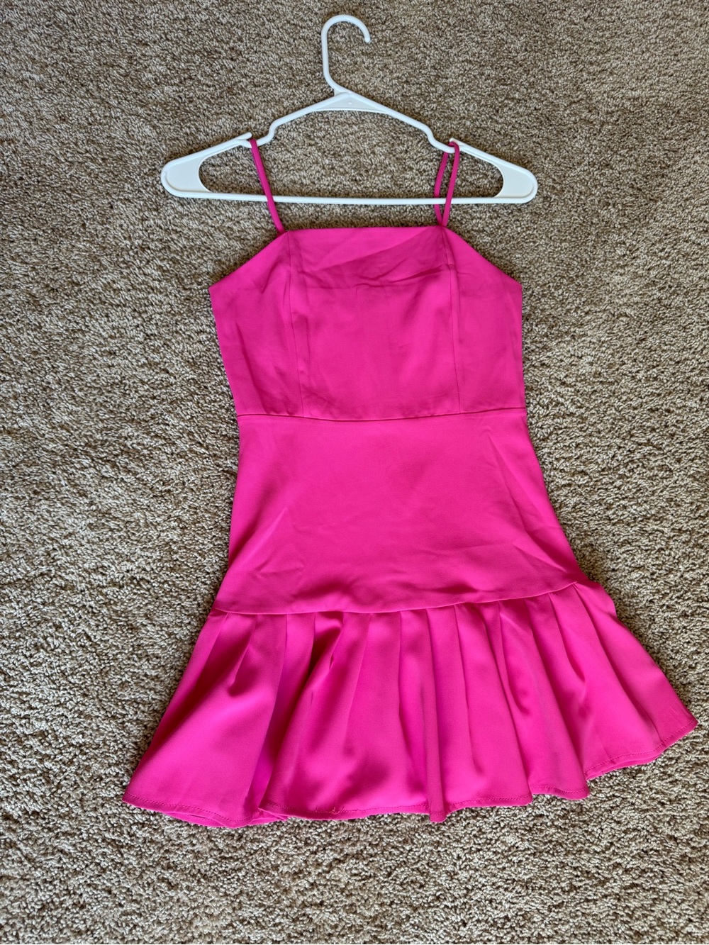 Girls' bright pink Spaghetti-Strap Party Dress